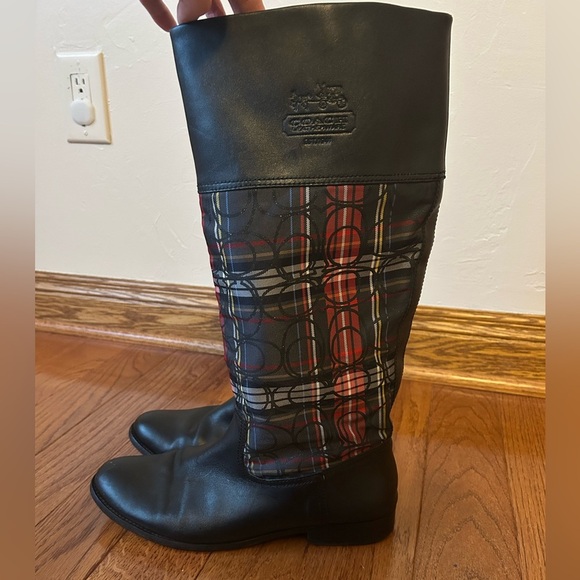 Coach Shoes - Coach Chrissi Tartan Plaid Knee-High Boots